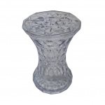 Banqueta de acrílico facetada, modelo Diamond, Alt. 47, Diam. 41 cm.