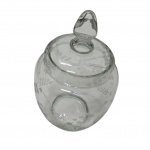 Compoteira em cristal lapidado, Alt.25, Diam. 15 cm.