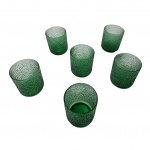 Seis copos em cristal  vintage na cor verde, Alt. 9, Diam. 7 cm.