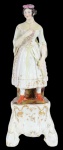 Viex Paris - Escultura de porcelana francesa Velho Paris representando dama com guirlanda na cabeça&