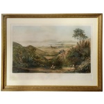 EUGÈNE CICÉRI (Paris, França, 1813 - Marlotte, França, 1890) - Rio de Janeiro tomado da Boa Vista da Tijuca. Extraordinária vista com primeiro plano devido a Hagedorn. Litografia original em cor. G. LEUZINGER, Rio de Janeiro, Lemercier, Paris, 1851. Com moldura e passe-partout. 55 x 75 cm (MI). 72 x 90 cm (ME). Bibliografia Gilberto Ferrez. Iconografia do Rio de Janeiro. Volume 1, à pág. 511.