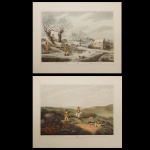 Coleção de 4 grandes reproduções de cenas de caça inglesa. Samuel Howitt (autor). Editado por Edward dOrme. Londres, 1807. 44 x 55 cm. Obras sem moldura.