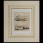 HERMANN BURMEISTER (1807-1892)  Vista de Capivari e Cachoeira.Paisagem do Brasil. Viagens nas províncias do Rio de Janeiro e Minas Gerais. Rara litografia original em sépia do álbum editado na Alemanha, Berlim em 1853. Gráfica Georg Reimer. Proveniência: Book Store Flower  Londres (com timbre). 48 x 34 cm (MI). 64 x 56 cm (ME). Pequeno rasgo na lateral esquerda.