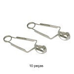 Lote constando de 10 peças (talher) para escargot em inox prateado. Marcado Inox France. 15 x 5 cm.