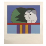 ANTÔNIO MAIA (Carmópolis, SE, 1928 - Rio de Janeiro, 2008)  Ex Voto. Gravura 32/100. Ass. 64 x 48 cm. Obra sem moldura. Pintor, desenhista, gravador e ilustrador. Vive a infância no interior sergipano, o que contribui para o desenvolvimento de uma temática sua ligada a religiosidade popular do nordeste.