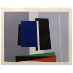 EDUARDO SUED (Rio de Janeiro, 1925) - Composição Neoconcreta. Gravura. Tiragem 41/100. Ass. 72 x 80 cm. Sem moldura. Pintor, gravador, ilustrador, desenhista, vitralista, professor. As pinturas e gravuras de Eduardo Sued exploram a espacialidade e as formas geométricas com cuidadosa composição cromática.