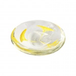 KOSTA BODA. Suécia. Séc. XX - Bowl em cristal na tonalidade de amarelo. 3.5 x 10.5 x 10.5 cm.