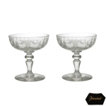 Conjunto de 6 taças para champagne em cristal francês translucido. 11 cm.