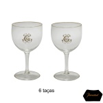 ARISTOCRACIA BRASILEIRA. BACCARAT  Raríssimo conjunto de seis cálices em cristal francês, Pertencente ao Serviço do CAPITÃO JOAQUIM CÂNDIDO GUILLOBEL (Lisboa, Portugal, 1787  Rio de Janeiro, 1859). Bojos globulares, gravados e ornados a ouro com monogramas à frente e bordas superiores. Hastes lisas e retas, apoiadas em pés circulares.10 cm. Desenhista, aquarelista, arquiteto, topógrafo, cartógrafo. Apesar da importância histórica no campo da topografia e arquitetura, sua principal contribuição às artes do Brasil se observa nos seus desenhos de cenas cotidianas da sociedade e dos costumes do Rio de Janeiro no século XIX.  Além da carreira militar e das atividades de desenhista, topógrafo e arquiteto, de destacado valor histórico para as artes e cultura brasileiras, é referência na arte brasileira por ter sido autor dos primeiros desenhos de cartas de brasão feitos no Brasil.https://enciclopedia.itaucultural.org.br/pessoas/9919-joaquim-candido-guillobel