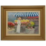 LUME (José Alberto Nascimento Gomes Lume - Ilha da Madeira, 1944) - Contemplando as Flores. Óleo s/ tela. Ass. cid. 50 x 70 cm (MI). 80 x 98 cm (ME). Pintor e artista português, ativo em São Paulo, que assina suas obras como Lume. Poeta da natureza, que canta com as cores de seu pincel.