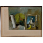 SENDIN (Armando Moral Sendin - Rio de Janeiro, 1928  - RJ, 2020) - Composição. Técnica Mista. Ass. e datado 69, cid. 56 x 76 cm (MI). 58 x 80 cm (ME). Papel necessitando de limpeza. Moldura no estado. Pintor, ceramista, escultor, desenhista, gravador e professor. Dedica boa parte de sua vida a estudos. https://enciclopedia.itaucultural.org.br/pessoas/2282-sendin