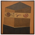 CLEBER - Composição Marrom. Óleo s/ madeira. Ass. e datado 85 cid. 100 x 100 cm (MI). 105 x 105 cm (ME). Este lote encontra-se no Jardim Paulista, SP. Retirada com agendamento antecipado em nosso Escritório do Leilão  11.5044.1228.