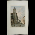 FISQUET - Album de H. de Bougainville, E. B de la Touanne. Vue dune rue de Rio de Janeiro. Litografia original em cor. Paris, Arthus Bertrand, 1837. 48 x 31 cm (MT). Obra sem moldura. Belíssimo exemplar desse Jornal de Navegação cujo chefe era o filho do famoso navegador francês Bougainville. Ref: Bibliografia Borba de Moraes I, pág. 115. Brasiliana Itaú, pág. 204. 48 x 31 cm.