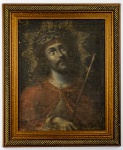LINDO CUSCO REPRESENTANDO JESUS COROADO DE ESPINHOS, MUITA QUALIDADE, SÉCULO 18/19, 65/53CM COM MOLD