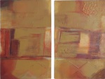 ROSANE POMNITZ  "Amanhecer" Díptico A.s.t. Assinado no verso. Datado de 2003 Mede: 50x 80 cm