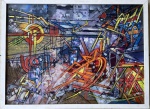 BENJAMIM SILVA  "GUERREIRO III" . O.s.m .  Mede: 50 x 70 cm. Assinada no cie e no verso. Ass