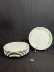 6 PRATOS DE SOBREMESA EM PORCELANA RENNER COM DECORAÇÃO FLORAL MULTICOLORIDA. MEDIDA: 17,5 CM D