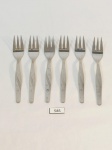 6 GARFOS DE SOBREMESA EM INOX HERCULES MODELO ESTRELINHA . MEDIDA: 14,5 CM DE COMPRIMENTO