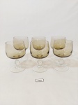 6 TAÇAS DE APERITIVO EM VIDRO NA COR FUME . MEDIDA: 5 CM D X 8 CM DE ALTURA