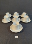 JOGO COM 7 XÍCARAS PARA CAFÉ EM PORCELANA BRANCA. MEDIDA: XÍCARA 4 CM D X  3,5 CM DE ALTURA