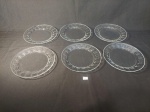 JOGO DE 6  PRATOS DE SOBREMESA ARCOROC FRANCE EM VIDRO TRABALHADO. MEDIDA: 19 CM D