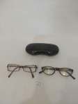 LOTE COMPOSTOS POR 2 ÓCULOS DE GRAU NOS TONS DE MARROM E BEGE, SENDO 1 MARCADO CHRISTOFER ACOMPANHA 1 ESTOJO PARA ÓCULOS NA COR PRETA MARCADO ÓTICA LUX.MAN, MEDIDA: MAIOR ÓCULOS CHRISTOFER 13 CM X 3 CM X 14 CM, MENOR ÓCULOS  13 CM X 2,5 CM X 13 CM, ESTOJO 16 CM X 6,5 CM X 3,5 CM DE ALTURA