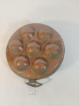 PRATO  DECORATIVO  EM METAL ACOBREADO/ PRATO PARA  ESCARGO. MEDIDA: 22,5 CM DE COMPRIMENTO X 18,5 CM DE LARGURA