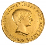 Moeda do Brasil - 6.400 Réis - 1832 R - Rio - AZEVEDO F. - OURO (.917) - 14,06 gr - Cat. AI O612 / B