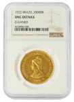 Moeda do Brasil - 20.000 Réis - 1922 - Ouro (.917) - 17.9 g - 30 mm - Certificada pela NGC UNC DETAI