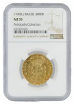 Moeda do Brasil - 4.000 Réis - 1749 R - Rio - Colônia - D. Joao V - Ouro (.917) - 8,20 gr - Graduada