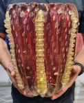 MURANO - Espetacular, charmoso e grande vaso em vidro artístico de Murano, design clássico de bela tonalidade, feitio gomado rico em movimentos, adornado por lindas e raras Morizas em relevo com bolhas e pó de ouro. Perfeito estado de conservação, Mede 32,5 cm de altura x 22,5 cm de diâmetro da borda. Itália, Século XX.