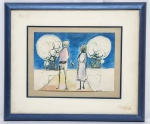 BERCO UDLER (UCRÂNIA, 1923 - 1971, SP-SP) - Lindíssima e rara gravura representando elegante cena riquíssima em movimentos e colorações. Assinada e datada de 1965 no C.I.D. Mede 20,5 x 28,5 cm. Perfeito estado de conservação. Enquadrada em moldura de madeira nobre patinada medindo 42,5 x 51,0 cm. NOTA SOBRE O ARTISTA: Berco Udler (Odessa, URSS, atual Ucrânia 1923 - São Paulo, São Paulo, 1971). Desenhista, pintor, gravador e publicitário. Muda-se com a família para São Paulo em 1930. Trabalha como caricaturista do Diário da Noite, e em 1949, publica seu primeiro álbum Dez Gravuras em Linóleo, com prefácio de Sérgio Milliet (1898 - 1966). Funda a Lince Propaganda, em 1954, depois de quatro anos dedicados a trabalhos de publicidade. Em 1966, é homenageado com o prêmio Publicitário do Ano. Tem seus trabalhos publicados nos álbuns de sua autoria Meninos, Namorados e Morte (1968), Namorados, (1971). 1º Panorama de Arte Atual Brasileira22/4/1969 - 10/19692º Panorama de Arte Atual Brasileira23/3/19703º Panorama de Arte Atual Brasileira22/6/19717ª Bienal Internacional de São Paulo28/9/1963 - 22/12/19639º Salão do Sindicato dos Artistas Plásticos9/1944