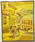 MÁRIO BUENO (1919-2001) - Belíssima e rara grande pintura finamente executada em técnica de óleo sobre antiga tela, representando linda paisagem rica em movimentos e colorações. Mede 80 x 100 cm. Enquadrado em elegante moldura de madeira nobre da época medindo 82 x 102 cm. NOTA SOBRE O ARTISTA: Mário Bueno foi um artista campineiro que produziu muitas obras. Consta que mais de mil obras  desenhos, pinturas, colagens, etc  constituem o seu acervo pessoal. Toda esta riqueza é ainda mais surpreendente quando se atenta para o fato de o artista ter iniciado sua carreira relativamente tarde. Teria começado a pintar por volta de seus trinta anos.O artista afirmava que a sua disposição para as artes já o acompanhava desde a infância. Mas seu emprego inicial foi o de ferroviário. Buscou, a partir de dado momento de sua juventude, desenvolver sua vocação: tornou-se um autodidata na  arte.Sua condição de ferroviário, de viajante, certamente lhe inspirou muito em suas futuras criações, tanto que as paisagens são uma constante em sua obra. Não apenas as paisagens bucólicas, naturais, mas aquelas que contém os elementos introduzidos pelo homem  casas, ruas, vilas, etc.Em seu acervo existem muitas séries, ou coleções, cada qual com um tema básico. Assim, além de séries sobre paisagens, há séries com outras fixações ou motivos do artista: trens, navios, barcos, corposConforme seu desenvolvimento artístico, Mário Bueno ampliou suas abordagens e chegou a compor muitos escritos sobre arte. Passou a produzir obras com elementos abstratos, signos, sugestões. Enim, como ele próprio dizia, aperfeiçoou sua capacidade de retratar sentimentos.As obras de Mário Bueno ficaram muito tempo confinadas em sua casa, longe dos apreciadores. Talvez devido ao grande e evidente amor que o artista tinha pelas suas criações. E também devido à sua busca de aperfeiçoamento artístico. Guardaria suas obras para, posteriormente, estudá-las e descobrir-se em sua obra; e, mesmo, descobrir elementos de sua criação ainda inconscientes, por serem feitos de maneira espontânea.É possível ver em alguns estudos de Mário observações sobre o que vinha à sua cabeça diante de suas abordagens e criações. É impressionante averiguar seus estudos: continham observações inteligentes  sucintas, sensíveis e profundas. Outra face do artista: um bom autodidata e crítico de arte.Muitas de suas pinturas continham observações e manifestações do cotidiano. Acabavam abordando a temática dos nossos tempos: do homem atomizado, dividido, alienado. Por isso podem até ser consideradas instrumentos de conscientização.Mas, como o próprio artista ressaltava, conscientização, não contestação. Ele não procurava tornar sua pintura uma arma política, mas preferia vê-la como uma maneira de expressar suas impressões da realidade do cotidiano comum à maioria dos homens, à grande massa de anônimos que fazem o mundo.Mário Bueno era um construtor. Um construtor muito criativo. Certa vez, conta em uma de suas entrevistas, não possuía tintas para suas telas e teve a idéia de fazer colagens, e o resultado podemos ver em sua série colagens, muito bom! Sua obra era pura arte. Os recursos materiais poderiam, às vezes, ser escassos, mas a inspiração e a beleza de seu mundo interior eram ricas. Suas possibilidades sempre eram numerosas. Experimentou diversas técnicas e meios de expressão. O que leva Pedro Manuel a afirmar que em sua arte vislumbra a emocionada compreensão da complexidade da vida. Ou Olney Krüse a dizer que Mário era um artista que se fascinava em descobrir tons, misturar cores, inventar processos de pintar.Certas cores são recorrentes em suas pinturas, tais como o ocre, o marrom e o cinza. Muitas delas cores que predominam nos trilhos e estações das ferrovias e nas paisagens urbanas. Os motivos geométricos também são uma constante, aparecendo nas mais variadas e criativas aplicações.Tudo isso nos faz perceber o quão particular e autêntica é a arte de Mário Bueno. Com simplicidade, expressava o seu ser e suas impressões como poucos o fazem; o que só confirma a sua legitimidade. Arte que se mostrou importante no cenário artístico campineiro e brasileiro. Arte de iniciativa. Arte intuitiva. Arte ativa.Mário integrou o Grupo Vanguarda (1958-1966), fundado por Raul Porto em Campinas. O grupo era a favor de uma arte pura, genuína, destituída de máscaras e da influência do mercado, confrontando-se com o academicismo ( da arte dos medalhões ) e com o conformismo ( da arte elitista, homogeneizada, estandartizada ).A empreitada teve muita repercussão. Foi criado um museu de arte contemporânea na cidade e surgiram maiores oportunidades para que novos artistas e novos valores artísticos se integrassem no cenário artístico da cidade e do Brasil. Campinas, depois do Grupo Vanguarda, destacou-se como centro produtor artístico de incontestável importância no cenário nacional, nas palavras de Rogê Ferreira.Mário Bueno obteve reconhecimento no Brasil e no exterior. Participou de diversas exposições individuais em galerias de São Paulo e de Campinas.Após o falecimento do artista, a Unicamp adquiriu uma parte de seu acervo: trinta obras selecionadas ( telas e desenhos ) e diversos documentos ( escritos originais, fotografias, arquivos pessoais, biblioteca de arte e estudos/esboços de suas obras ).texto de Fabrício Prado de Oliveira, aluno do IFCH/UNICAMP e bolsista SAE do projeto História IA, 2004.