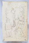 WALT DISNEY - ESTUDO - COLEÇÃO ROLAND E. HILL - COM CARTA DE PROVENIÊNCIA E HISTÓRIA DA ARTE DE STEVEN HILL - DESENHO ESTUDO EM TÉCNICA DE GRAFITE  SOBRE PAPEL ATRIBUÍDA AO BRILHANTE WALT DISNEY, REPRESENTANDO EXPRESSIVAS FIGURAS RICA EM MOVIMENTOS, ASSINADA NO NO C.I.D. E NUMERADA DE NUMERO 46 NO C.S.D. MEDE 18 X 28CM. BOM ESTADO DE CONSERVAÇÃO. COMITENTE ADQUIRIU OBRAS DE PICASSO E WALT DISNEY JUNTO AO NETO DE ROLAND E. HILL (STEVEN HILL). O MESMO ENVIOU UM DOCUMENTO JUNTO AS OBRAS COM NOME DO COMPRADOR DECLARANDO A VERACIDADE E PROVENIÊNCIA DA OBRA POR SEU AVÔ SER PRÓXIMOS AOS ARTISTAS SUPRACITADOS. SEGUE ABAIXO O TEXTO TRADUZIDO E REDIGIDO, DOCUMENTO ANEXADOS NAS FOTOS EXTRAS: CARTA DE PROVENIÊNCIA E HISTÓRIA DA ARTE RELATIVA À OBRA DE ARTE PERTENCENTE E VENDIDA DA COLEÇÃO ROLAND E. HILLMeu nome é Steven Hill, e sou neto de Roland E. Hill, sendo o herdeiro de sua propriedade. Roland faleceu em 10 de novembro de 1986.Fui Diretor e Curador do Museu Pioneer Heroes em Casa Grande, Arizona. Anteriormente, atuei como Diretor de Marketing do Museu Western Desert Caballeros em Wickenburg, Arizona, bem como membro do conselho da Lizard Baron LLC Property Management, avaliador certificado de antiguidades e liquidante de espólios.Possuo três diplomas de Bacharelado na área de Ciências Sociais, um Mestrado em História Internacional pela London School of Economics, da Universidade de Londres, e um diploma de Direito pela West Virginia University. Também possuo certificação do Ashford Institute of Antiques em Destin, Flórida, com licença atual de avaliador. Estou no setor de gestão de arte e espólios há mais de 25 anos. Já assisti administradores de espólios na venda de obras de arte, avaliei obras e fui pessoalmente responsável por várias descobertas de obras-primas perdidas, que agora pertencem a coleções privadas. Minha família está envolvida com arte e design de interiores há mais de 80 anos, mantendo relações pessoais e profissionais com as equipes de produção da Walt Disney Corporation e projetando atrações na Disneyland, incluindo o Castelo da Bela Adormecida, projetado por Roland E. Hill em 1954.Aproximadamente há 10 anos, comecei a auxiliar no inventário e na venda de partes da coleção de arte de Roland E. Hill, composta por centenas de pinturas. Como neto dele, estou em uma posição única para autenticar e certificar que as pinturas a óleo vendidas da coleção montada por Roland são, definitivamente, provenientes de sua coleção. Ele as encontrou pessoalmente durante estadias na Europa e na França entre as duas guerras mundiais, aproximadamente de 1918 a 1924, e novamente em visitas periódicas nas décadas de 1930, 1940 e 1950.A coleção inclui obras de artistas como Pablo Picasso, André Derain, Raoul Dufy, Henri Matisse, Jean Cocteau, Man Ray, entre outros. Ele também colecionou arte da região central dos Estados Unidos e do Canadá. Outras pinturas foram adquiridas, trocadas ou descobertas em nosso acervo armazenado, incluindo obras de artistas contemporâneos como Clyfford Still, Jackson Pollock, Mark Rothko e Francis Bacon.Sem dúvida, as pinturas vendidas dessa coleção são antigas, como posso certificar. A construção, pregos, tinta, verniz e forma datam de antes da década de 1970, período em que métodos mais modernos de construção de telas e uso de papelão foram adotados pelos fabricantes. Grampos começaram a ser usados para fixar telas em esticadores de madeira em 1941. As pinceladas em óleo, a idade das telas, o verniz e as assinaturas dos artistas presentes nas pinturas que vendemos dessa coleção ou do inventário de nosso museu são consistentes com a caligrafia dos artistas, frequentemente verificadas por sistemas computacionais, e também com o estilo artístico do período correspondente.Recomenda-se que todas as pinturas vendidas da coleção de Roland sejam submetidas às respectivas fundações para inclusão em catálogos e para autenticação final, se necessário. Caso tenha dúvidas, entre em contato comigo nos Estados Unidos, no estado do Arizona ou de Idaho, onde resido. Meu telefone é 1-520-518-1046.Além disso, estamos vendendo obras da coleção Whiting-Smith, uma coleção de arte francesa datada de 1900 a 1940. Certificados de autenticidade específicos, confirmando a inclusão de obras dessa coleção em lotes, estão disponíveis.---Descrição:Roland E. Hill viajou pela Europa tanto por conta própria quanto como funcionário de diversos estúdios de cinema nas décadas de 1920, 1930, 1940 e 1950. Ele foi o responsável pelo projeto do Castelo da Disneyland para Walt Disney, seu amigo. Temos evidências de que ele conheceu vários artistas de renome em Paris, incluindo Picasso, em 1923 e novamente em 1951. (A foto anexa foi tirada em 1951 e a entrada do diário é de 1923).---Fotografias e registros:1. Fotografia em sépia (1951): Tirada durante uma festa em Paris, onde Roland E. Hill conheceu Pablo Picasso. Na ocasião, segundo suas próprias palavras, ele "tocou a mão que pintava do Mestre".2. Entrada do diário (22 de julho de 1923): Enquanto estudante de arte no Instituto Beaux Arts, em Paris, Roland escreveu:"Domingo. Sofri para sair às 7 horas hoje, mas choveu a maior parte da manhã e o resto da tarde. Amanhã sairei cedo para poder me encontrar com Picasso."---Certificação de Venda:Certifico que vendi ao  (COMITENTE NÃO DESEJA SE EXPOR) as seguintes obras da coleção Roland E. Hill: Obras citadas no documentoA caixa de arte de Roland E. Hill de 1925 pode ser visualizada no YouTube, pesquisando na barra de busca: "The 1925 crate of Roland E. Hill"---Declaração Final:As obras de arte vendidas da coleção de Roland estiveram em posse de nossa família desde que foram adquiridas por ele. Embora as datas exatas de aquisição não sejam, geralmente, determináveis, nossa proveniência atribui a propriedade das obras diretamente à pessoa que conheceu os artistas pessoalmente e recebeu ou comprou as peças deles, mantendo-se em posse única pela família de Roland E. Hill.Esta é uma declaração certificada que permanecerá válida após minha morte. É feita sob juramento e afirmação.Com o máximo respeito,Steven E. Hill, B.A., B.S., M.A., J.D.DiretoreCurador-