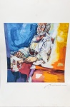 EGAS FRANCISCO - PROVA DO ARTISTA - 9/20- Belíssima gravura do renomado artista, representando linda figura masculina rica em movimentos e tonalidades vibrantes. Assinada no C.I.D. Mede 70 x 100 cm (CARTÃO TODO). Bom estado de conservação. NOTA SOBRE O ARTISTA: Egas Francisco (São Paulo SP 1939)Pintor, desenhista, cenógrafo e professor.Egas Francisco Sampaio de Souza vive em Campinas. Na década de 60, leciona educação artística no Instituto D. Nery e, no Centro de Ciências, Letras e Artes, dirige o departamento de pintura, onde ministra cursos para crianças e funda o curso livre para engraxates e jornaleiros. Em 1974, faz a cenografia e o figurino para o espetáculo Pinocchio, montado pela Sia Santa de Campinas. Ministra o curso Introdução à Arte Contemporânea no Senac, em 1979, e o curso Os Pintores Malditos, no Museu de Arte Contemporânea, MACC, em 1981.Críticas"Muitíssimo conhecido na Europa e especialmente na Itália, Egas foi muito discutido e divulgado nos ambientes da crítica. Faz pintura por necessidade interior, sendo figurativo por lhe parecer inútil inovar linguagens para manifestar verdades imutáveis. Reconhecido pela singularidade das suas composições devotadas ao Expressionismo, observa tudo de uma maneira inquietante, possuindo um sonho nobre e mágico, retratando e construindo para o enriquecimento da existência bíblica, dos mitos e dos enigmas, desde o divino do Paraíso ao inferno do Purgatório".Narcizo MartinsMARTINS, Narcizo. Panorama da arte contemporânea. Tito Alencastro. Narcizo Martins. Narcizo Martins; Mary Martins. s.l., Gráfica e Ed. C, 1986.Exposições Individuais1960 - São Paulo SP - Individual, na Livraria Macunaíma1963 - Salvador BA - Individual, na União Cultural Brasil-Estados Unidos1964 - Rio de Janeiro RJ - Individual, na Petite Galerie1971 - Campinas SP - Individual, na Galeria Girassol1975 - São Paulo SP - Individual, no MACC1985 - Gênova (Itália) - Individual, na Galeria L'Arte Modello1985 - Bérgamo (Itália) - Individual, na Ars Galeri1985 - Udine (Itália) - Individual, no Studio Art isive1985 - Milão (Itália) - Individual, no Centro Culturale Italo-Brasiliano1985 - Stuttgart (Alemanha) - Individual, na Galeria Jakobsbrunnen1985 - Buenos Aires (Argentina) - Individual, na Atlântica Gênova1986 - Campinas SP - Egas Francisco: pintura e aquarela, na Galeria de Arte Unicamp1986 - Stuttgart (Alemanha) - Egas Francisco Malerei, no Volksbank1987 - Goiânia GO - Individual, na Itaugaleria1987 - São Paulo SP - Egas Francisco: pintura, no Paço das Artes1990 - Amsterdam (Holanda) - Individual, na White Bergen1991 - Campinas SP - Individual, na Galeria de Arte do Centro de Convivência Cultural1998 - Stuttgart (Alemanha) - Individual, na GBH Galerie1998 - Stuttgart (Alemanha) - Individual, no Café StellaExposições Coletivas1963 - São Paulo SP - Salão do Trabalho, na Galeria das Folhas1965 - Campinas SP - Casa Azul, no Jóquei Clube1965 - São Paulo SP - Propostas 65, no MAB/Faap1966 - Campinas SP - Salão de Arte Contemporânea de Campinas1970 - Campinas SP - 6º Salão de Arte Contemporânea, no MACC1971 - Campinas SP - Coletiva, na Galeria Girassol1972 - Campinas SP - Grupo Hoje, no MACC1972 - Florianópolis SC - 1º Salão de Artes Plásticas da Ilha de Santa Catarina1973 - Campinas SP - Inauguração da Galeria do Paço Municipal, no Paço Municipal1974 - Mostra Novos Valores, patrocinada pelo Sesc1975 - São Paulo SP - Coletiva Bosch, no Masp1975 - São Paulo SP - Teatro Aliança Francesa1976 - Campinas SP - Coletiva, no MACC1976 - São Paulo SP - Bienal Nacional 76, na Fundação Bienal1977 - São Paulo SP - 30 Anos de Arte Moderna, no Masp1977 - São Paulo SP - Coletiva, no Paço das Artes1978 - Campinas SP - Pinturas de Pequena Quadratura, na Aliança Francesa1979 - Brasília DF - Coletiva, na Fundação Cultural do Distrito Federal1979 - Campinas SP - Coletiva, no Centro de Convivência Cultural1979 - Piracicaba SP - Coletiva, no Paço do Teatro Municipal de Piracicaba1980 - Campinas SP - Coletiva, na Galeria Senac1982 - Campinas SP - Retrospectiva, no MACCca.1982 - São Paulo SP - O Retrato Brasileiro, no Paço das Artes1983 - São Paulo SP - Coletiva, no CCSP1984 - Campinas SP - Aquarelas, na Galeria Aquarela Arte Contemporânea1984 - Campinas SP - Arte Contemporânea de Campinas 1958/1978, na Galeria de Arte da Unicamp1984 - Campinas SP - Obras do Acervo Unicamp, no Centro de Convivência1985 - Bratto (Itália) - Coletiva de Verão1986 - Bari (Itália) - Fiera del Levante1986 - São Paulo SP - Marc Chagall, na Galeria São Paulo1987 - Brasília DF - Colômbia e Brasil: um poema a cores, na Embaixada da Colômbia1987 - Salzburg (Alemanha) - Coletiva, no Laboratório Z1988 - Udine (Itália) - Bienal de Udine1992 - Campinas SP - Premiados nos Salões de Arte Contemporânea de Campinas, no MACC1995 - Campinas SP - Panorama Cultural de Campinas, no MACC