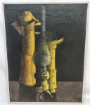 INOS CORRADIN - FASE RARA - Lindíssima pintura, finamente executada em técnica de óleo sobre antiga tela, representando bela natureza morta, rara fase do renomado artista, adornada por finos traços e magnífico trabalho. Assinada no C.I.D. Mede 50,0 x 65,0 cm. Enquadrada em moldura de madeira da época medindo 52,0 x 67,0 cm. Bom estado de conservação. Artista ítalo brasileiro renomado e catalogado pelo mundo. Dispensa comentários. Oportunidade!