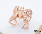 H.STERN - Anel em Ouro Rose 18K com Diamantes cognac - Coleção Rock Season - Borboleta, Aro 15, peso