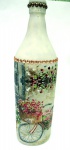 Artesanato - Garrafa decorada com pintura e decoupage - 30 cm - alto relevo - peça decorativa - feit