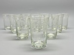 DEMI CRISTAL - Lote de 10 copos lapidados. Alt. 8 cm.