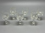 DEMI CRISTAL - Lote de 6 cálices para licor lapidados. Alt. 9 cm.