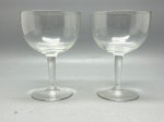 DEMI CRISTAL - Par de grandes taças em demi cristal lisas. Alt. 17 cm.