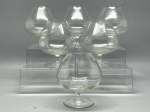 DEMI CRISTAL - Conjunto de 6 grandes taças para conhaque em demi cristal lisas. Alt. 12,5 cm.