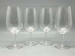 DEMI CRISTAL - Conjunto de 4  taças em demi cristal lisas. Alt. 17,5 cm.