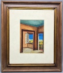 QUADRO - R. DEPAOLI - OST, entitulada no verso "INTERIOR EM MARROM", assinado e datado 1975. Med. 22X16 cm e 44X28 cm.
