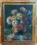 QUADRO - P. FORESI - Século XX - Flores - OST - com aplicações espessas de tinta que criam relevos. Med. 80x63 cm e 97x70 cm.