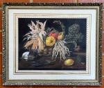 QUADRO - SANDRA DARDARI - Técnica Mista - Natureza Morta - Assinado. Envidraçado e emoldurado. Med. 48x63 cm e 76x92 cm.