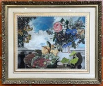 QUADRO - SANDRA DARDARI - Técnica Mista - Natureza Morta - Assinado. Envidraçado e emoldurado. Med. 48x63 cm e 76x92 cm.