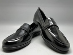 CALÇADOS - Mocassim salto tratorado ANA CAPRI. Verniz Preto. Tam. 36 cm.