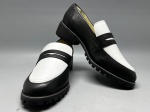 CALÇADOS - Mocassim salto tratorado ANA CAPRI. BICOLOR. Tam. 36 cm.