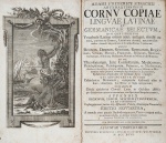 Adami Friderici Kirschii - Cornvcopiae lingvae Latinae et Germanicae Selectvm - 1796 -Encadernado - bom exemplar, sinal de acidificação, encadernação com danos, marcas do tempo.
